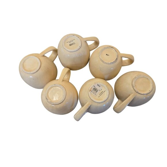 Set Of 6 Pottery Barn Coffee Mugs Sausalito Hand Glazed Earthenware Stoneware Cu - Picture 5 of 8